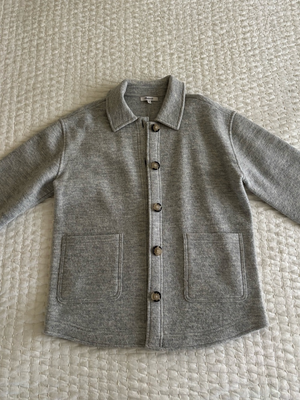 Madewell Boiled Wool Sweater Shirt Jacket Medium EUC - Picture 4 of 15